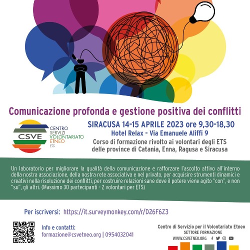 Corso di Comunicazione profonda e gestione positiva dei conflitti - 14 e 15 Aprile 2023