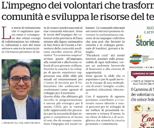 L'IMPEGNO DEI VOLONTARI CHE TRASFORMA E SVILUPPA IL TERRITORIO