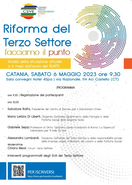 Convegno: Riforma del Terzo Settore - Sabato 6 maggio 2023 ore 9:30