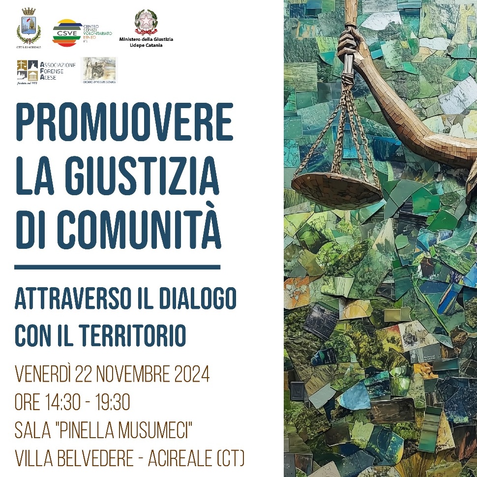 Promuovere la Giustizia di Comunità attraverso il Dialogo con il Territorio: convegno ad Acireale (CT)