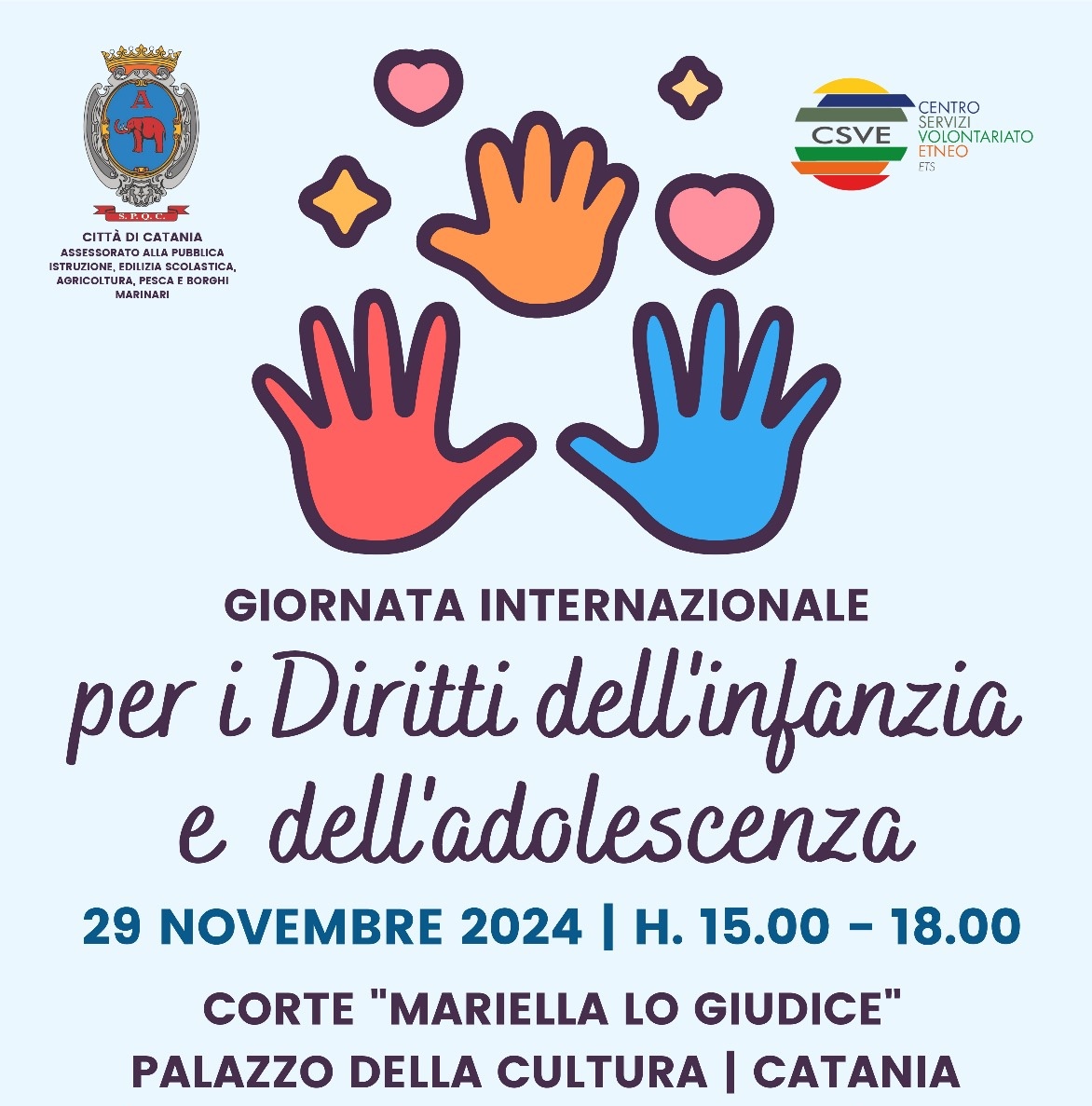 Catania celebra la Giornata Internazionale per i Diritti dell’Infanzia e dell’Adolescenza