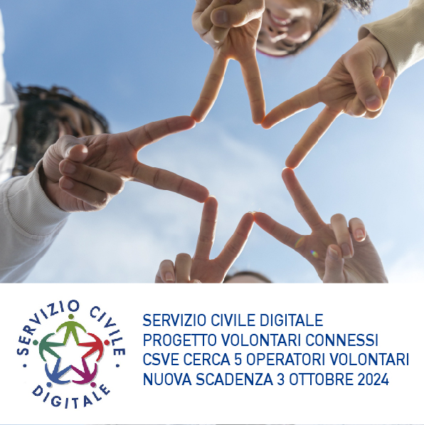 Servizio Civile Digitale: ricerchiamo 5 operatori volontari per il progetto "Volontari Connessi"