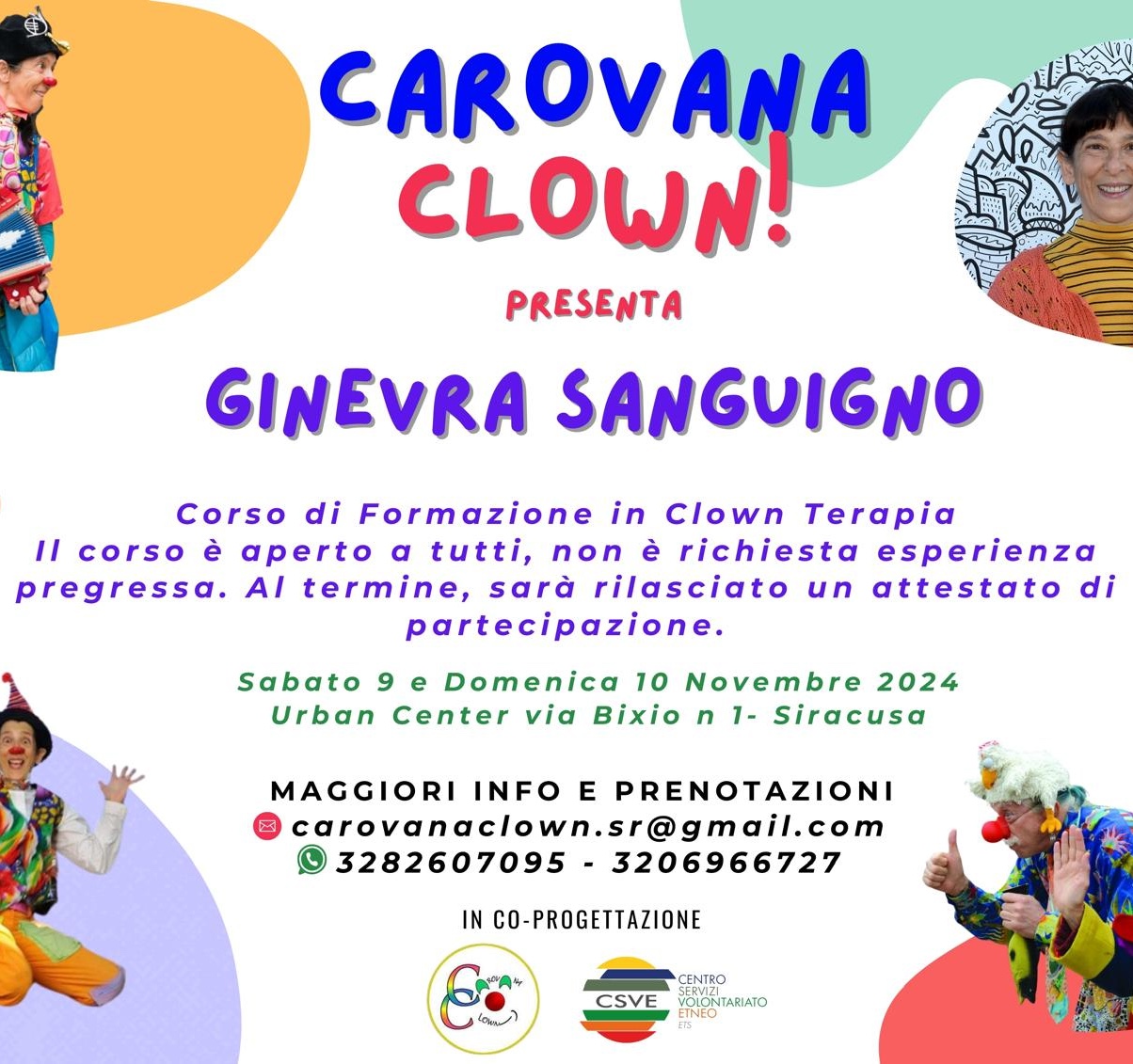 Carovana Clown presenta il Corso di Formazione in Clown Terapia con Ginevra Sanguigno