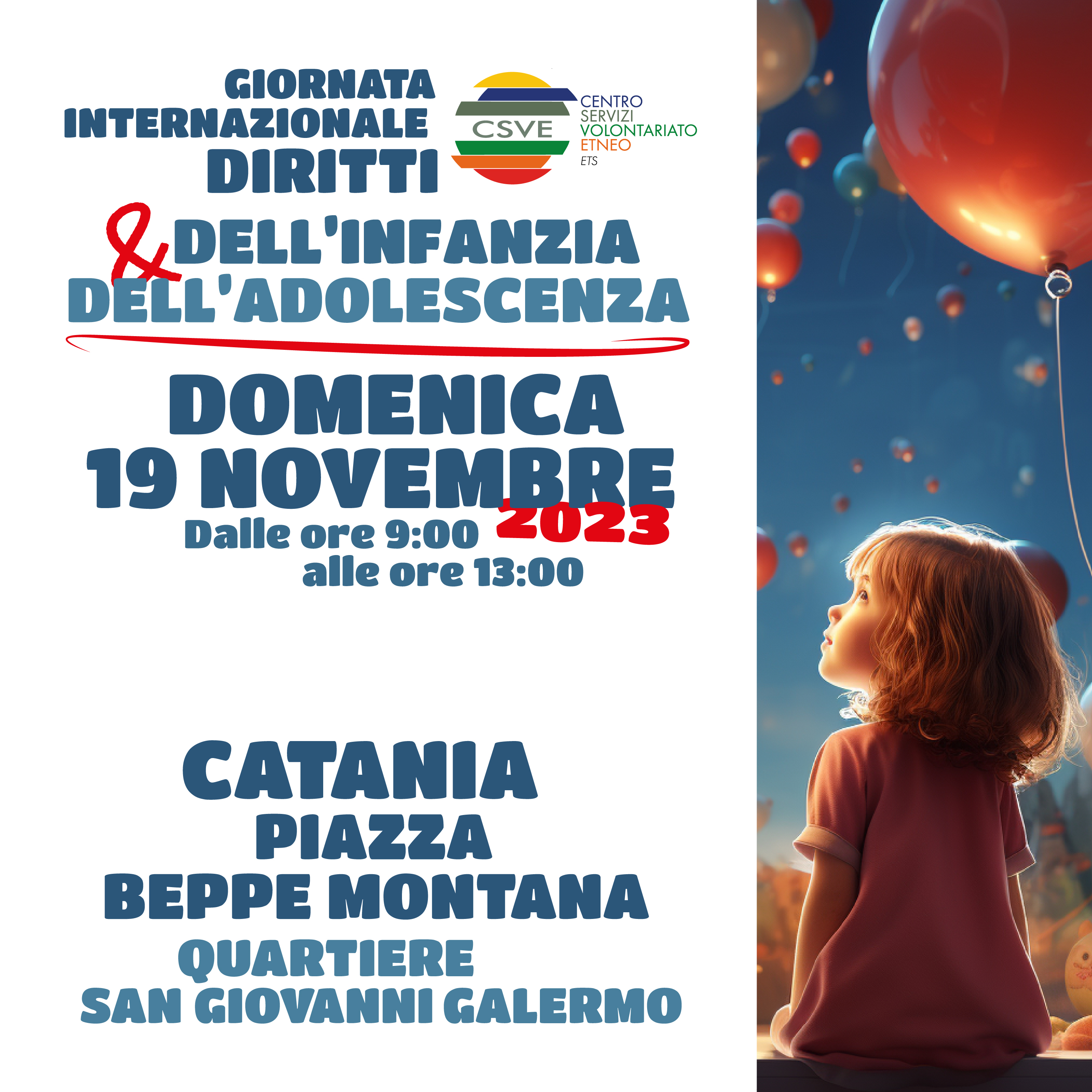 CATANIA - 19 NOVEMBRE - GIORNATA DEI DIRITTI DELL'INFANZIA