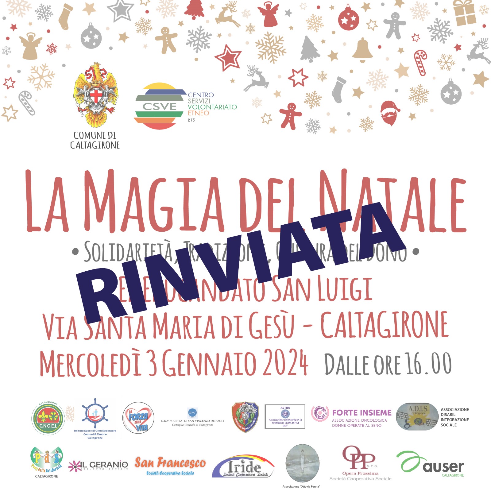 RINVIATA "LA MAGIA DEL NATALE" A CALTAGIRONE