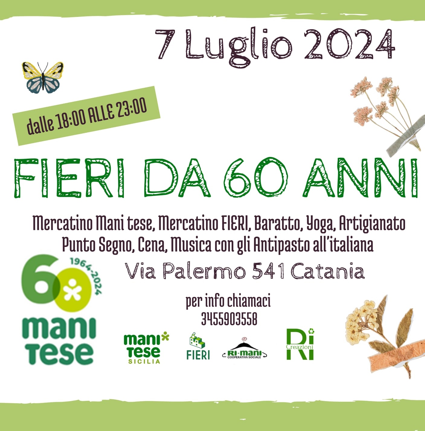 60 anni di Manitese: festa a Catania il 7 luglio