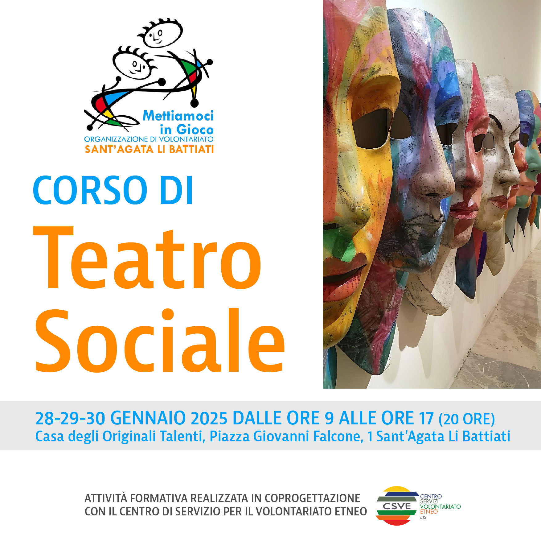 "Mettiamoci in gioco" organizza un Corso di Teatro Sociale