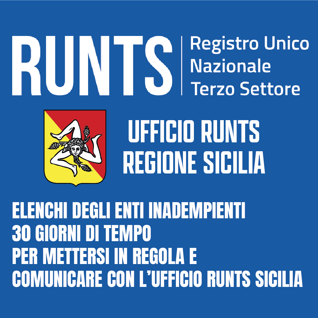 RUNTS Sicilia: avvio procedure di cancellazione per gli enti inadempienti