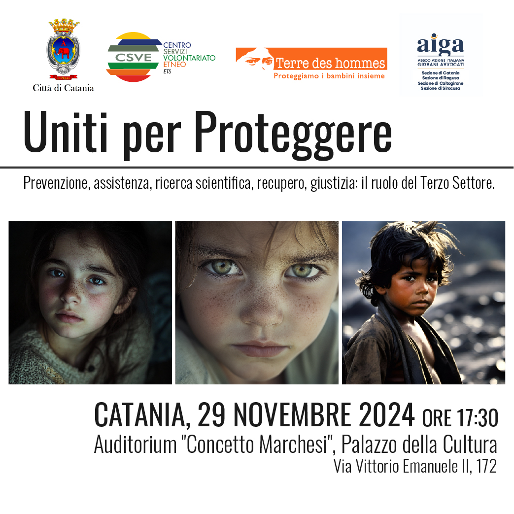 “Uniti per Proteggere”: convegno a Catania per promuovere la protezione dell’infanzia e il ruolo del Terzo Settore