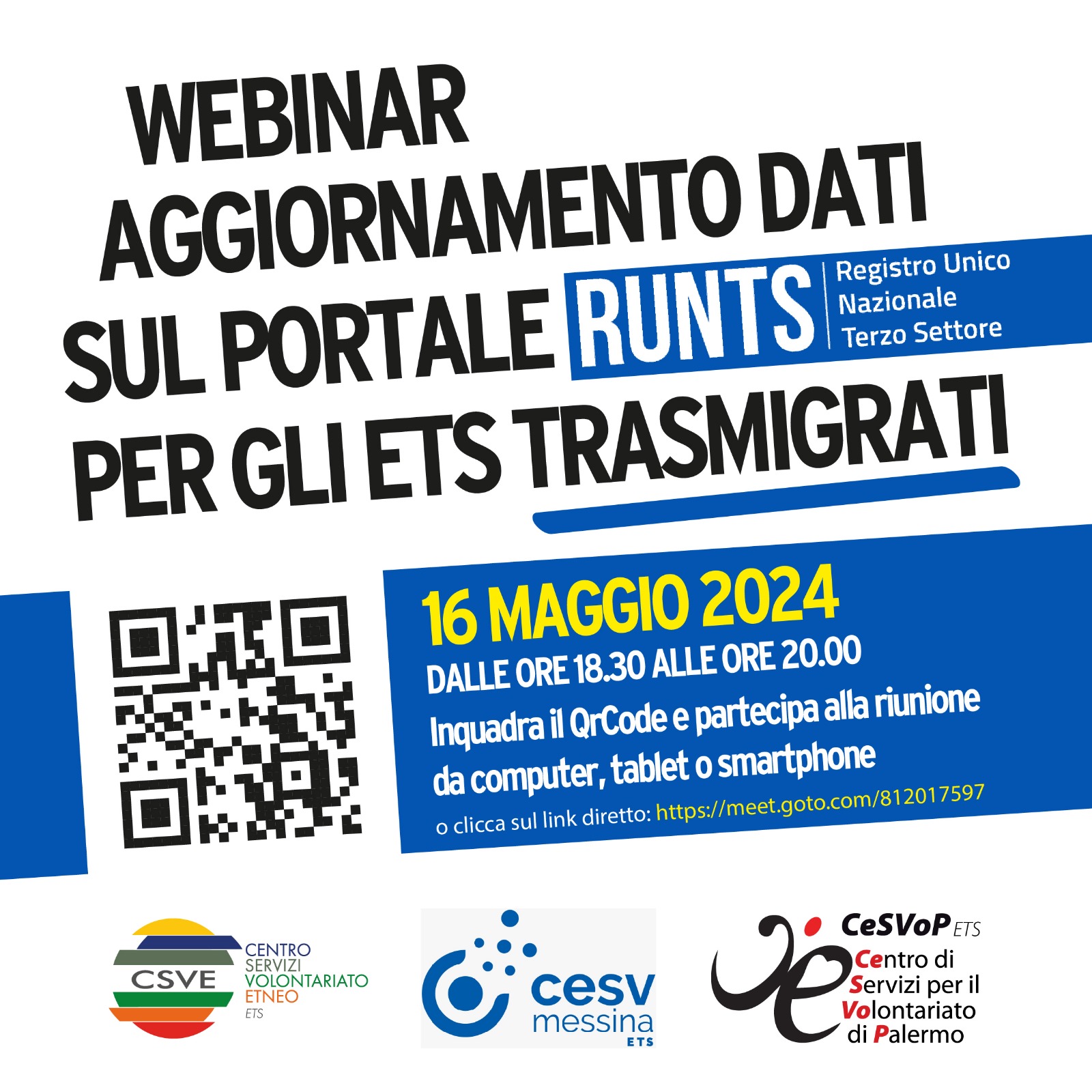 Runts e aggiornamento dati: Webinar per gli ETS siciliani trasmigrati